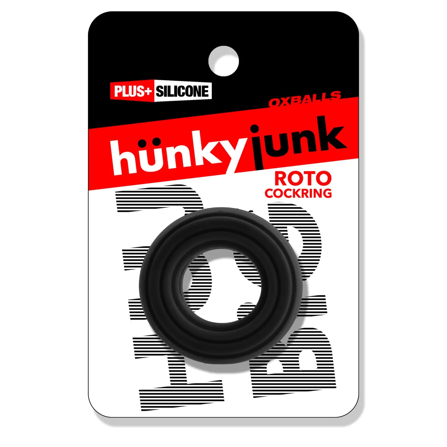 Roto Grooved Gripper-Ribbed Cockring Black Fog Black > Cock Ring > Single
