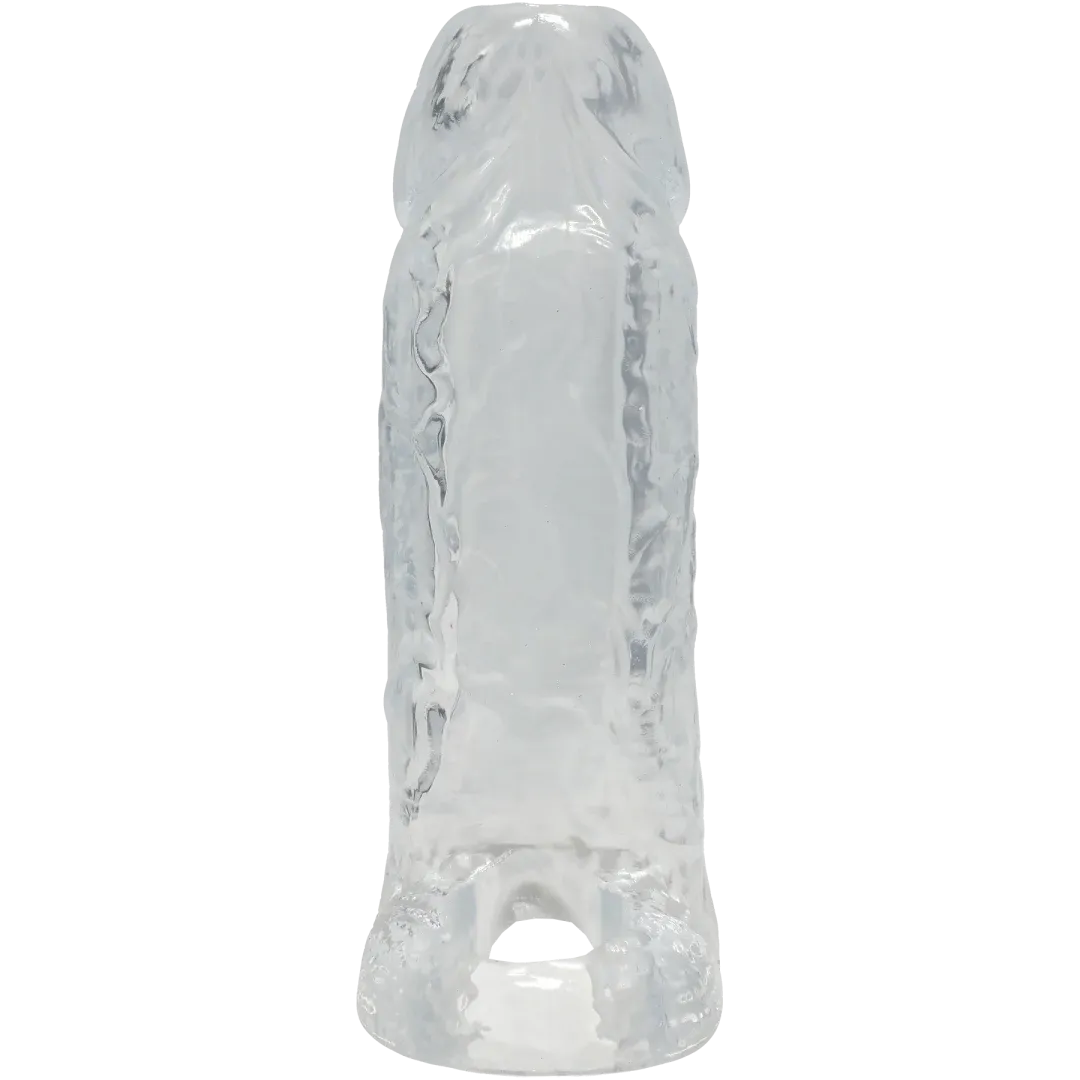 Titanmen Cock Sleeve with Ball Strap 6 Inch Clear – Silicone Sleeve > Sex Toys For Men > Penis Sleeves