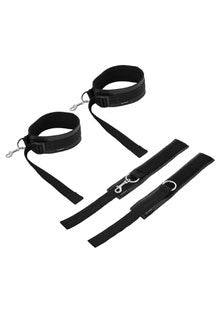 Adjustable Black Thigh and Wrist Cuff Set for Adult Intimacy > Bondage Gear > Restraints