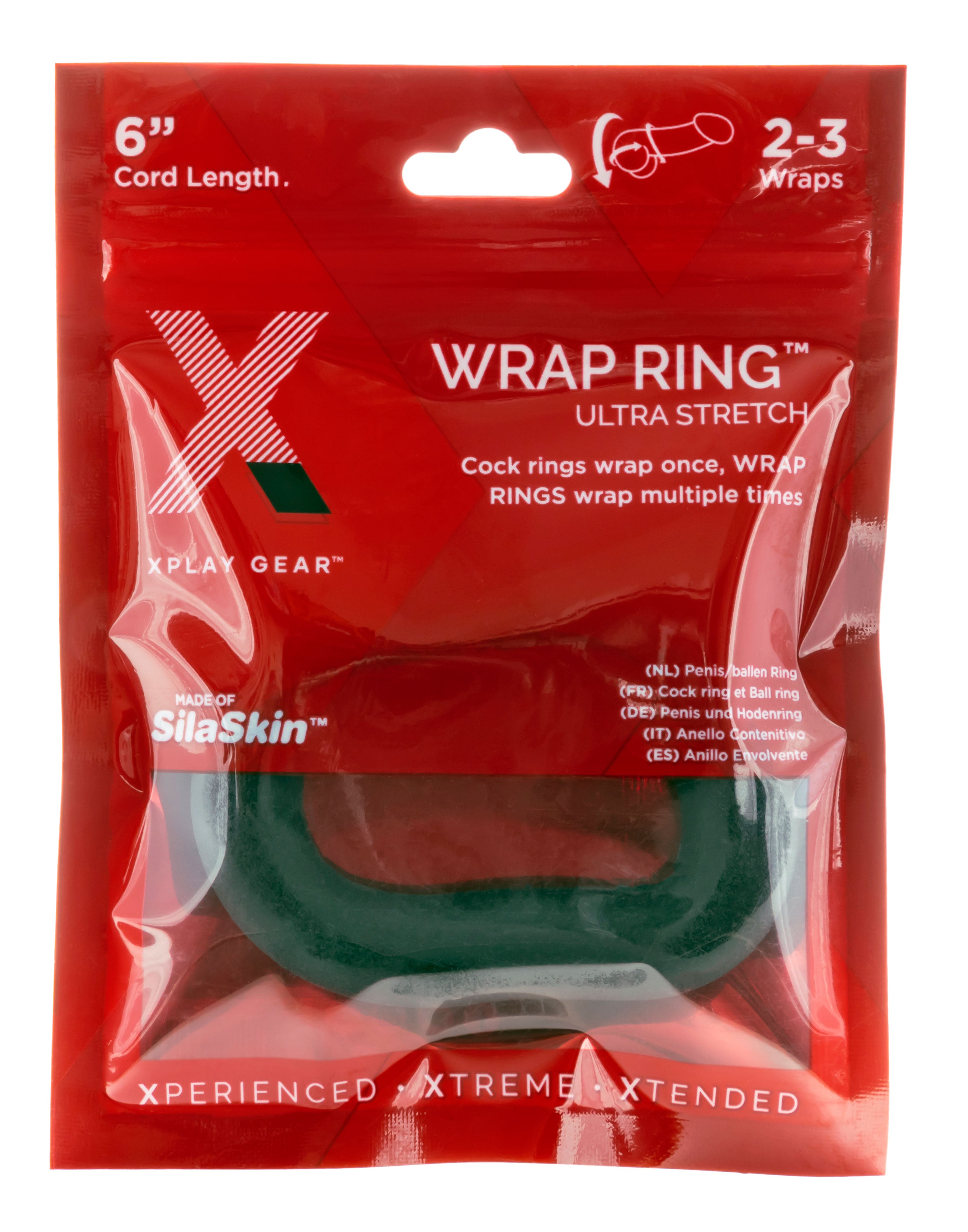 Perfect Fit XPlay 6 Inch Ultra Stretch Wrap Ring SilaSkin Black COCK RINGS