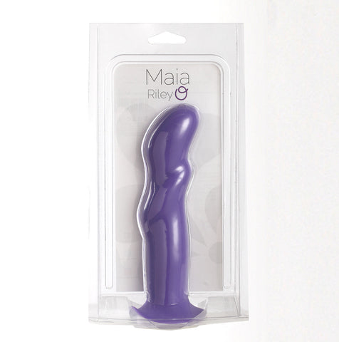 Riley Neon Purple Silicone Dong with Swirled Ergonomic Design Purple DONGS