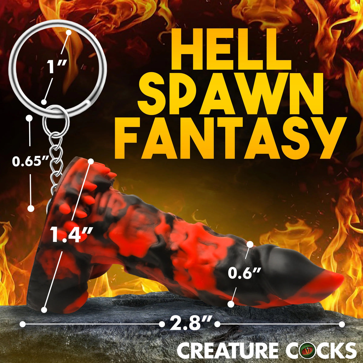 Creature Cocks Fire Demon Keychain Fantasy Accessory > Novelties > Gag Gifts