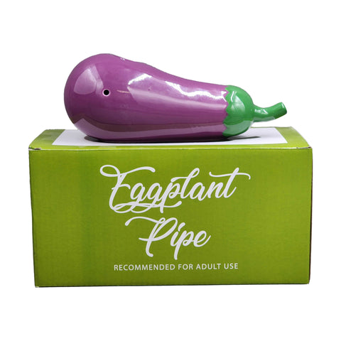 Ceramic Eggplant Shaped Smoking Pipe Gag Gifts & Novelties