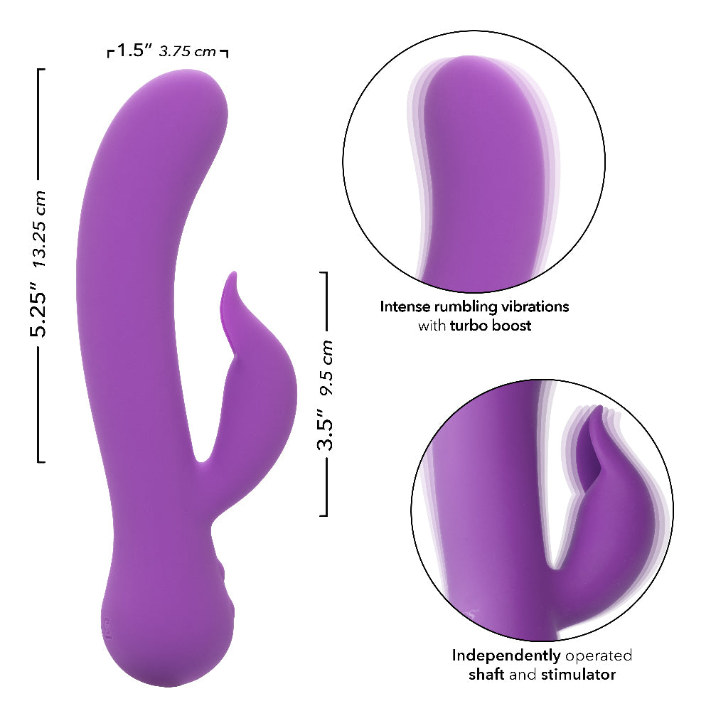 First Time Rechargeable Purple Rabbit Vibrator With Turbo Boost VIBRATORS-RABBIT