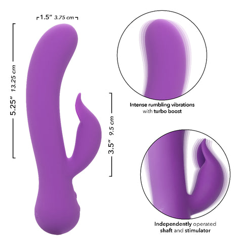 First Time Rechargeable Purple Rabbit Vibrator With Turbo Boost VIBRATORS-RABBIT