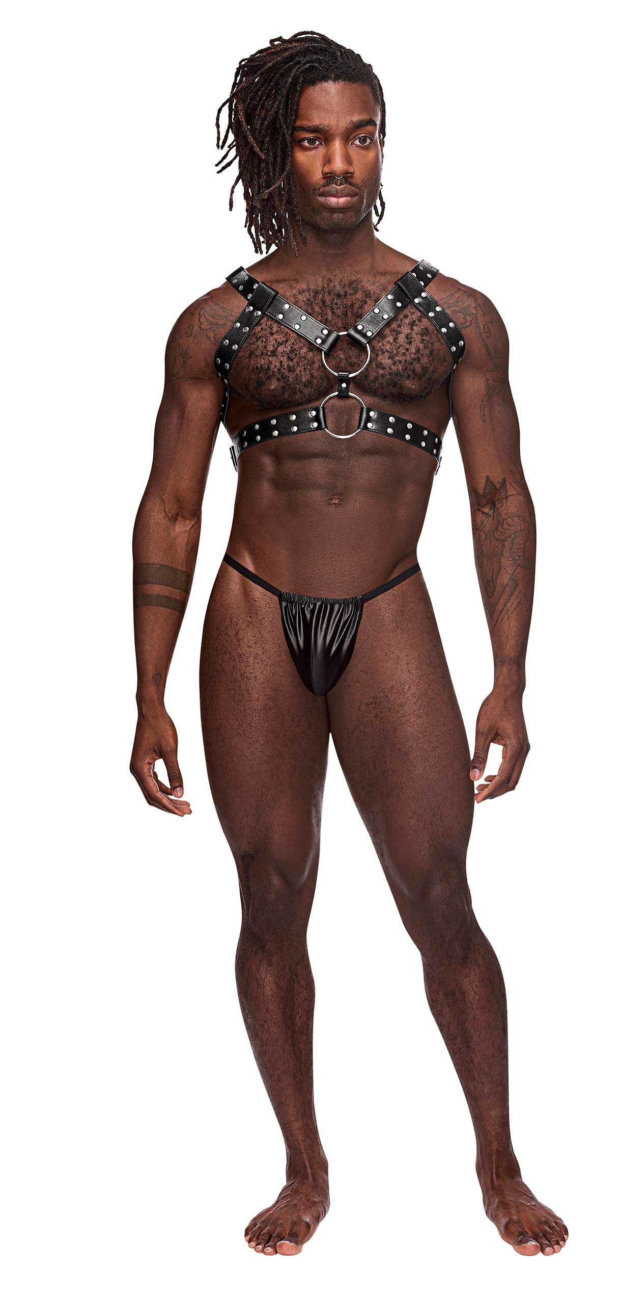 Gemini Leather Harness (Black) – Adjustable PU Leather Harness Mens Harnesses