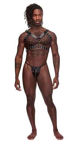 Gemini Leather Harness (Black) – Adjustable PU Leather Harness Mens Harnesses