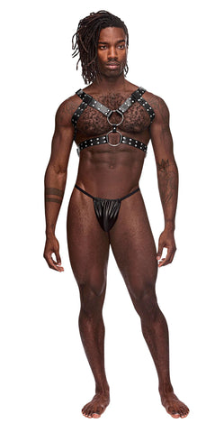 Gemini Leather Harness (Black) – Adjustable Leather Harness > Clothes > Mens Leather