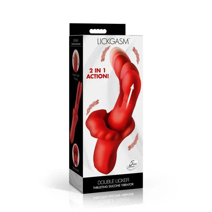 Lg Double Licker Thrusting Silicone Vibrator 4.5 Inches – Rechargeable Vibrator Red > Vibrators > Unconventional