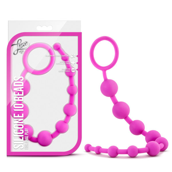 Luxe Silicone 10 Beads Pink 12.5 Inch Anal Toy > Anal Range > Anal Beads