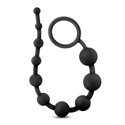 Anal Adventures Platinum Silicone (Black) – Smooth Anal Beads > Anal Range > Anal Beads