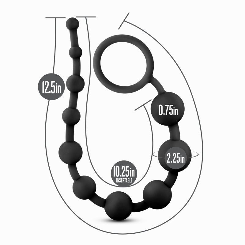 Anal Adventures Platinum Silicone (Black) – Smooth Anal Beads > Anal Range > Anal Beads