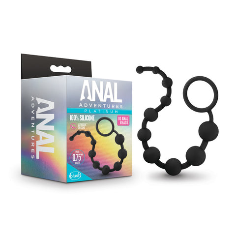 Anal Adventures Platinum Silicone (Black) – Smooth Anal Beads > Anal Range > Anal Beads