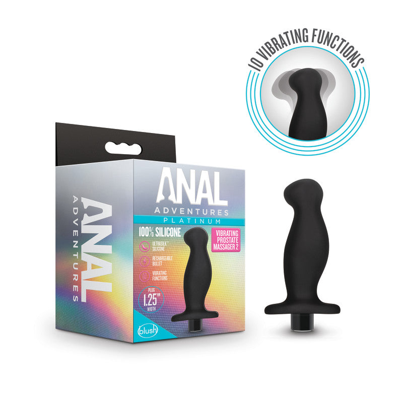 Anal Adventures Platinum Silicone Prostate Massager Toy Black > Anal Range > Prostate Plugs