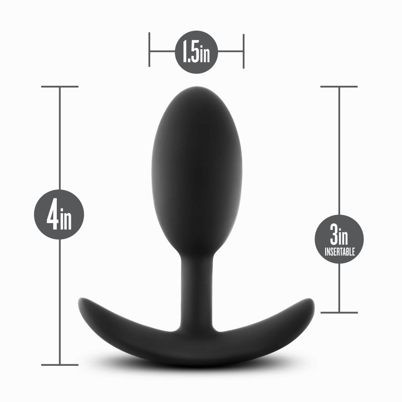 Anal Adventures Platinum Silicone Vibra Slim Plug Medium Butt Plugs - Vibrating