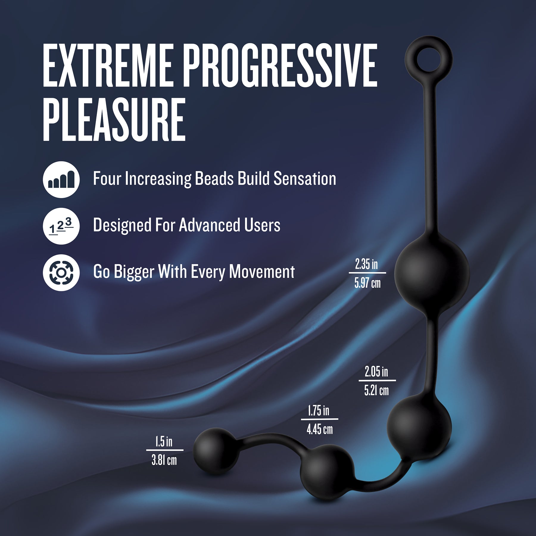 Anal Adventures Platinum X-Large Anal Beads – Flexible Silicone Anal Toy > Anal Range > Anal Beads