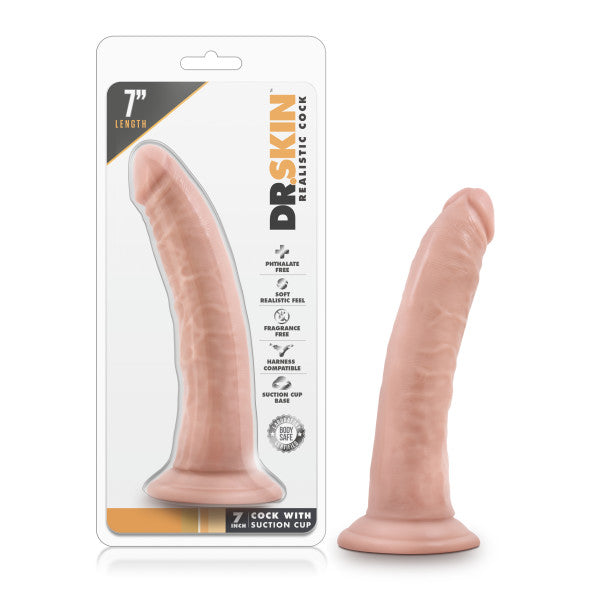 Dr Skin 7 Inch Realistic Dildo with Suction Cup Vanilla Dongs Realistic