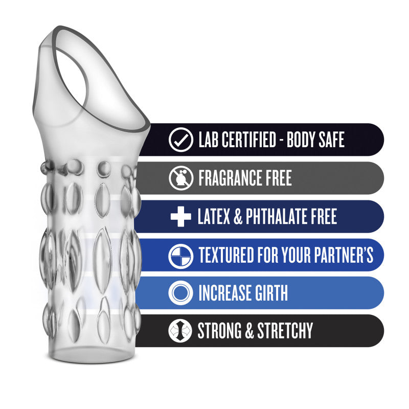 Performance Studded Sleeve Ring Clear Textured Cock Sleeve Enhancer > Sex Toys For Men > Penis Sleeves