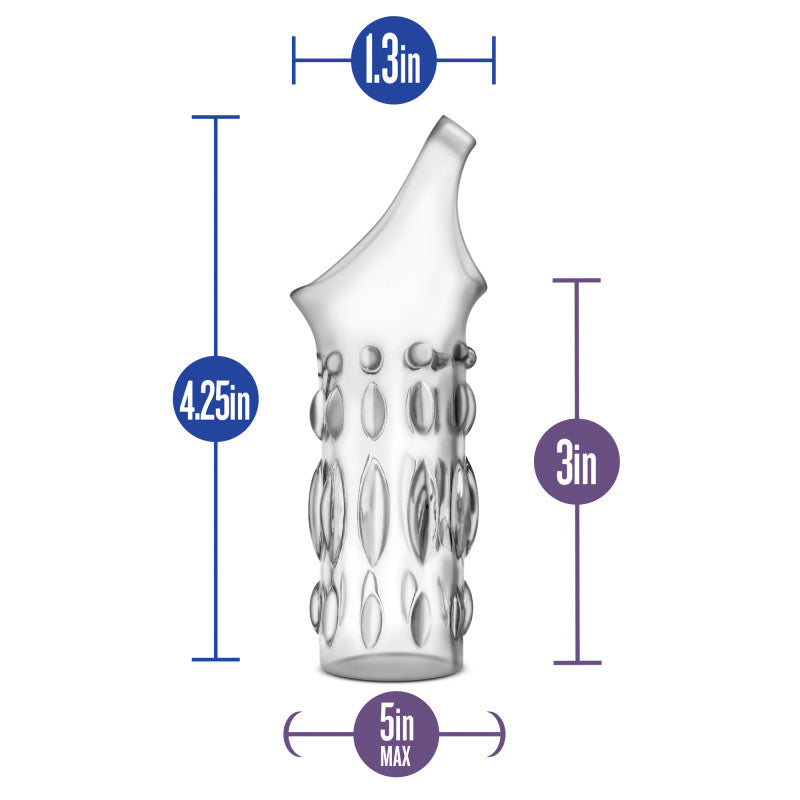 Performance Studded Sleeve Ring Clear Textured Cock Sleeve Enhancer > Sex Toys For Men > Penis Sleeves