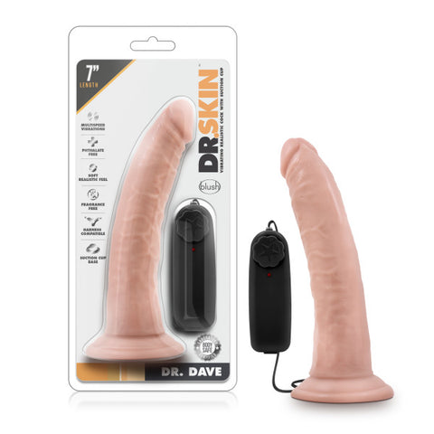 Dr Dave 7 Inch Realistic Vibrating Dildo with Suction Cup Beige > Vibrators > Realistic Vibrators