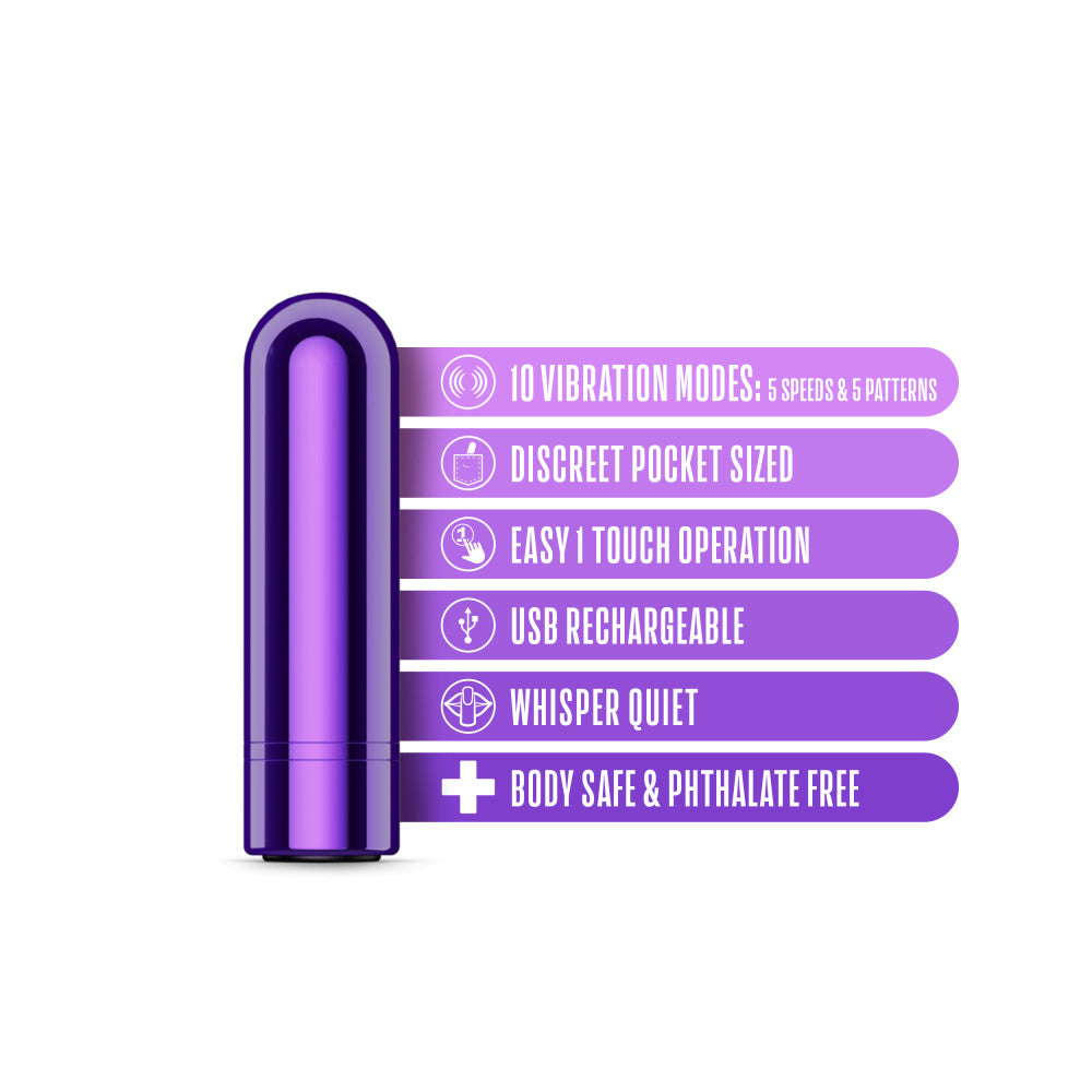 Kool Vibes Rechargeable Mini Bullet Vibrator Grape BULLETS