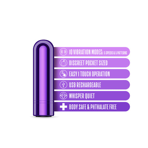 Kool Vibes Rechargeable Mini Bullet Vibrator Grape BULLETS