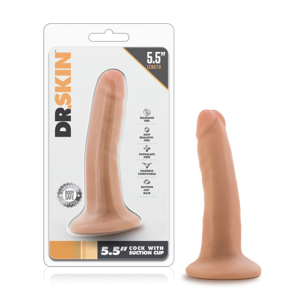 Dr Skin 5.5 Inch Chocolate Dildo with Suction Cup Base Dongs Realistic