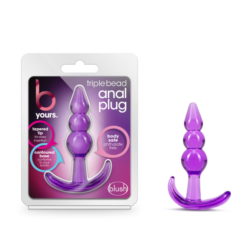 B Yours Triple Bead Anal Plug - 9.5 cm Butt Plug Purple > Anal Range > Anal Beads