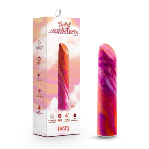 Limited Addiction Fiery Power Vibe Coral Mini Vibrator with Rumble Tech BULLETS