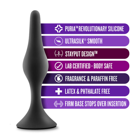 Silicone Beginner Anal Plug Kit with 3 Graduated Plugs Black > Anal Range > Butt Plug Kits