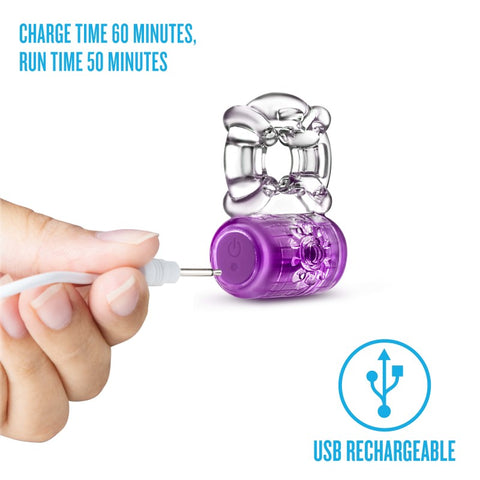Play With Me Pleaser Rechargeable C Ring in Purple Cock Rings Vibrating