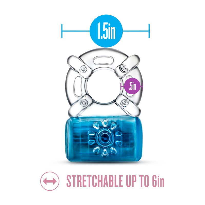 Play With Me Pleaser Cock Ring Blue > Cock Ring > Vibrating