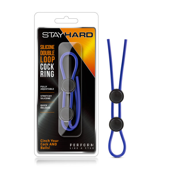 Stay Hard Silicone Double Loop (Blue) – Adjustable Cock Ring > Cock Ring > Adjustable Main image