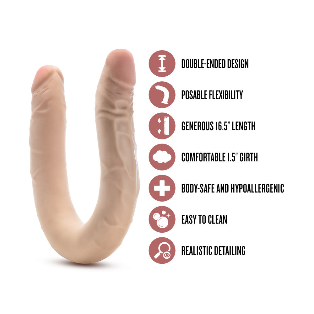 Dr Skin Plus 16.5 Inch Posable Double Dong 42 Centimeter Dual Ended Dildo > Dildos > Double Dildos