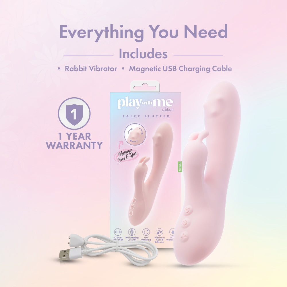 Play With Me Fairy 4.5 Inch Flutter Rabbit Vibrator | Submersible > Vibrators > Ladies > Rabbit