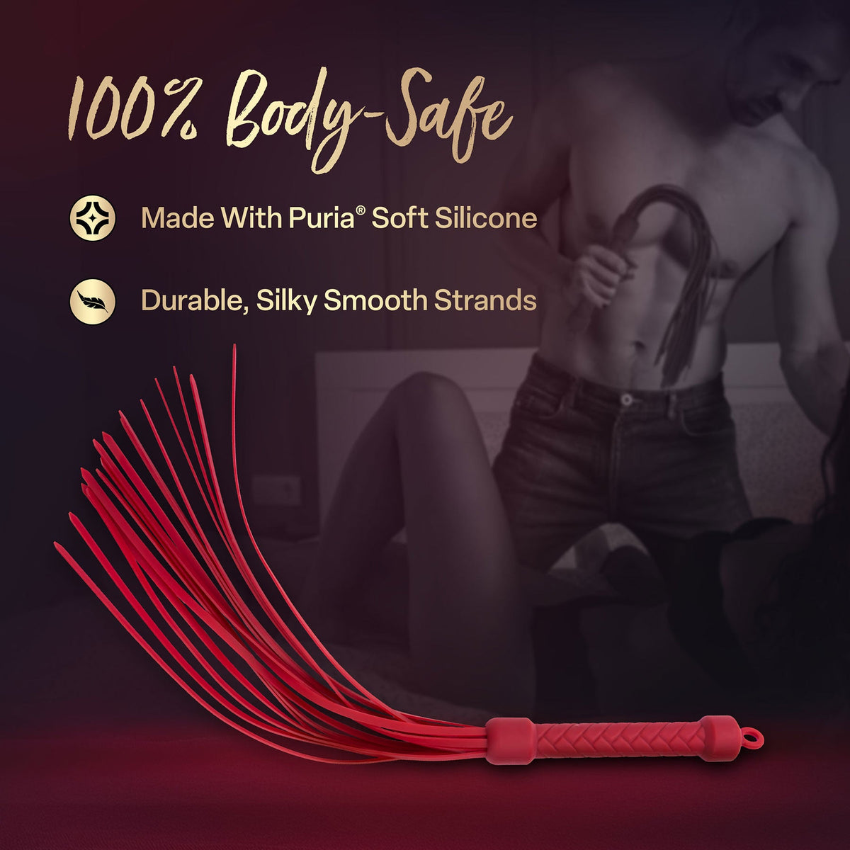 Temptasia Ardor – Silicone Flogger - Red > Bondage Gear > Whips & Floggers
