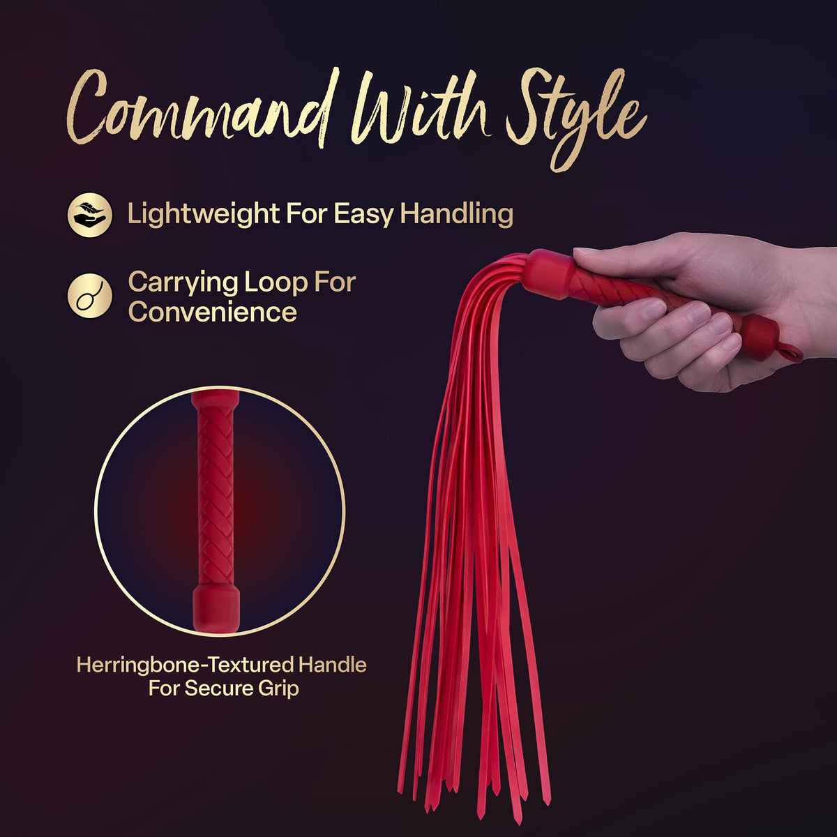 Temptasia Ardor – Silicone Flogger - Red > Bondage Gear > Whips & Floggers