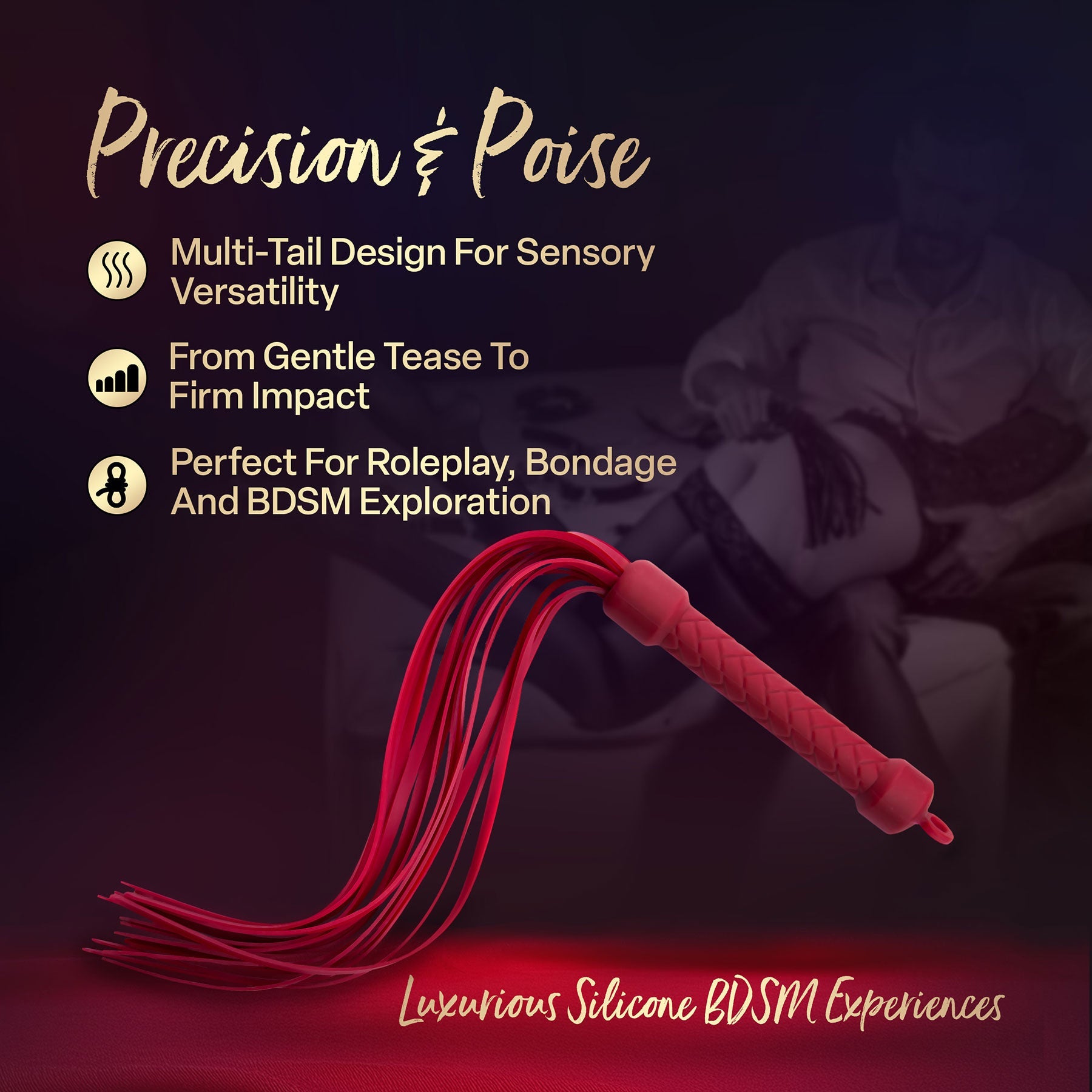 Temptasia Ardor – Silicone Flogger - Red Secondary image