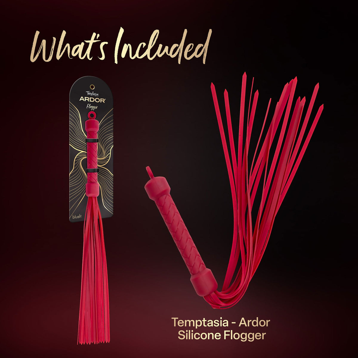 Temptasia Ardor – Silicone Flogger - Red > Bondage Gear > Whips & Floggers