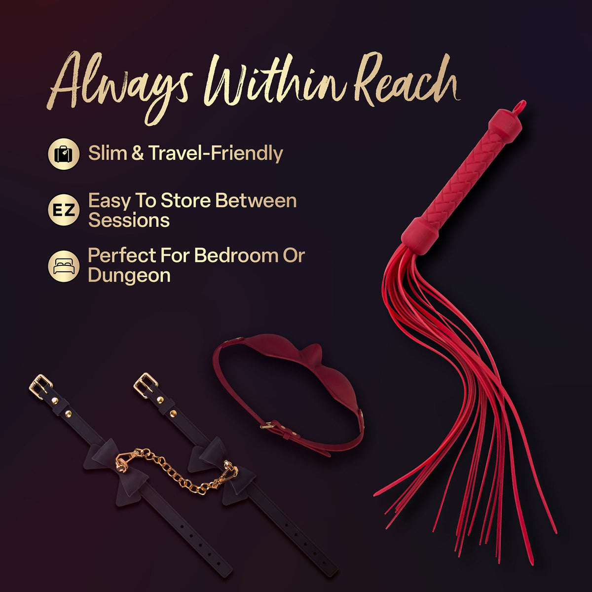 Temptasia Ardor – Silicone Flogger - Red > Bondage Gear > Whips & Floggers