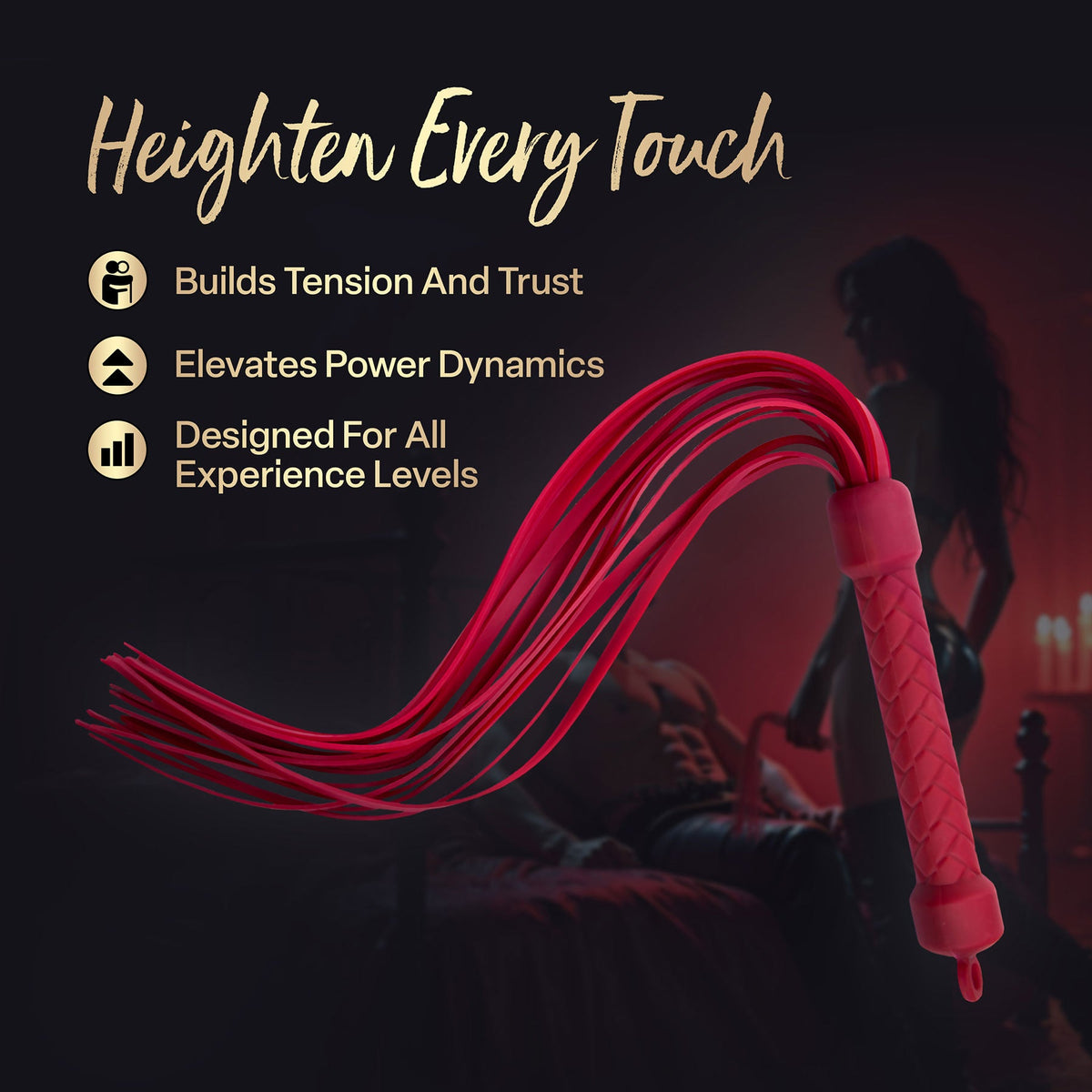Temptasia Ardor – Silicone Flogger - Red > Bondage Gear > Whips & Floggers