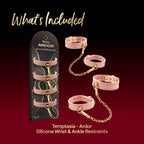 Temptasia Ardor Wrist and Ankle Restraints – Body-Safe Silicone Restraint Set - Soft Pink > Bondage Gear > Restraints