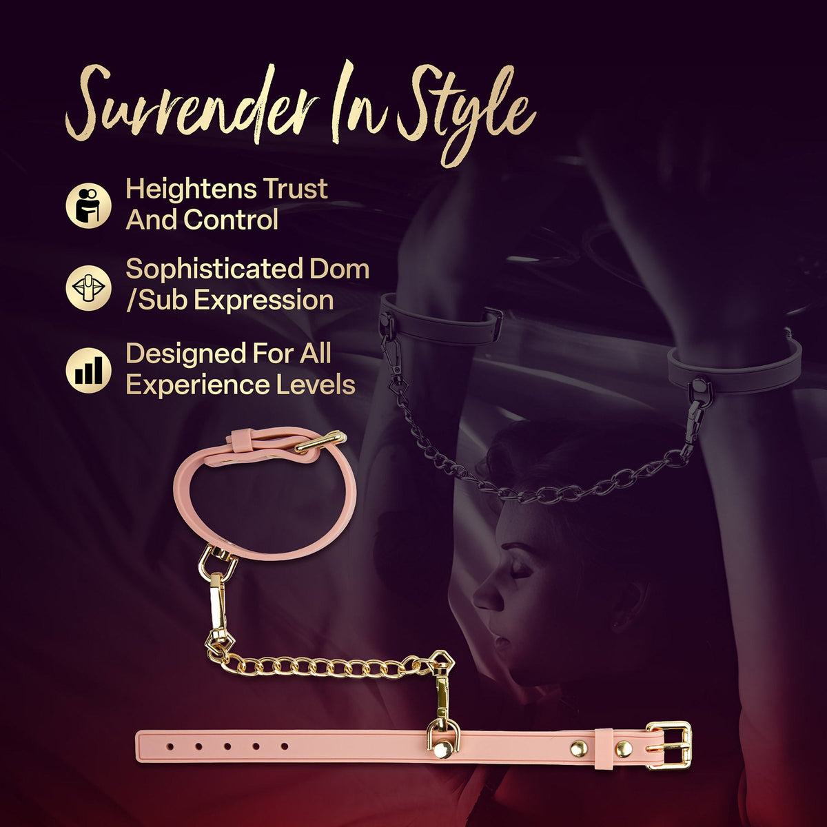 Temptasia Ardor Wrist and Ankle Restraints – Body-Safe Silicone Restraint Set - Soft Pink > Bondage Gear > Restraints