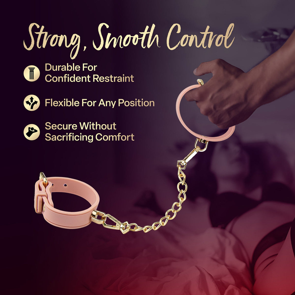 Temptasia Ardor Wrist and Ankle Restraints – Body-Safe Silicone Restraint Set - Soft Pink > Bondage Gear > Restraints