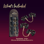 Temptasia Ardor Wrist and Ankle Restraints with Bowtiew Detail – Body-Safe Silicone Restraint Set > Bondage Gear > Restraints