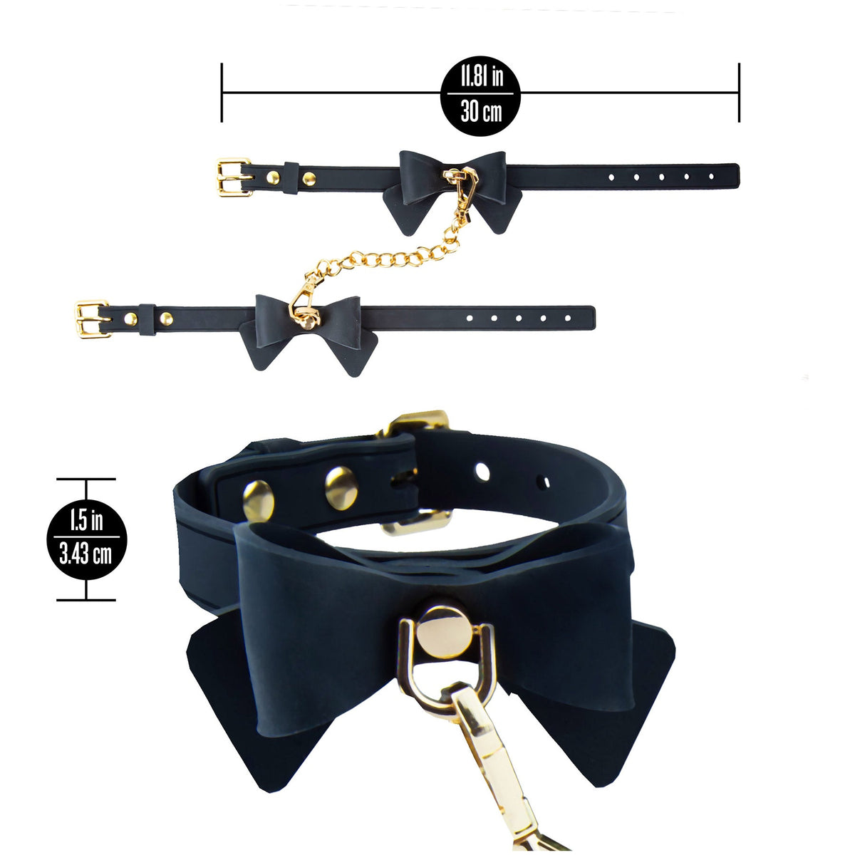 Temptasia Ardor Wrist and Ankle Restraints with Bowtiew Detail – Body-Safe Silicone Restraint Set > Bondage Gear > Restraints