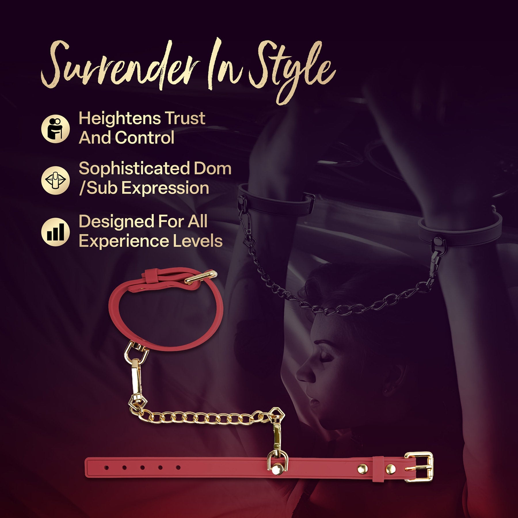 Temptasia Ardor – Silicone Wrist and Ankle Restraints Set - Red > Bondage Gear > Restraints