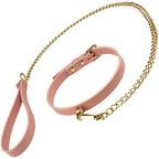 Temptasia Ardor – Adjustable Silicone Collar and Leash Set - Soft Pink and Gold > Bondage Gear > Collars & Leashes