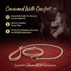 Temptasia Ardor – Adjustable Silicone Collar and Leash Set - Soft Pink and Gold > Bondage Gear > Collars & Leashes