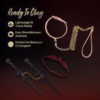 Temptasia Ardor – Adjustable Silicone Collar and Leash Set - Soft Pink and Gold > Bondage Gear > Collars & Leashes
